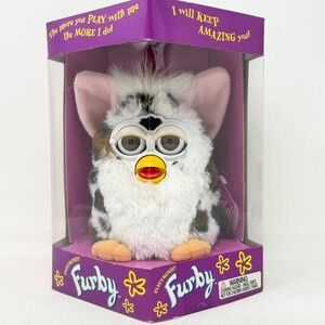 Furby Leopard 1999 Gray Eyes White Spots - New! Factory Sealed